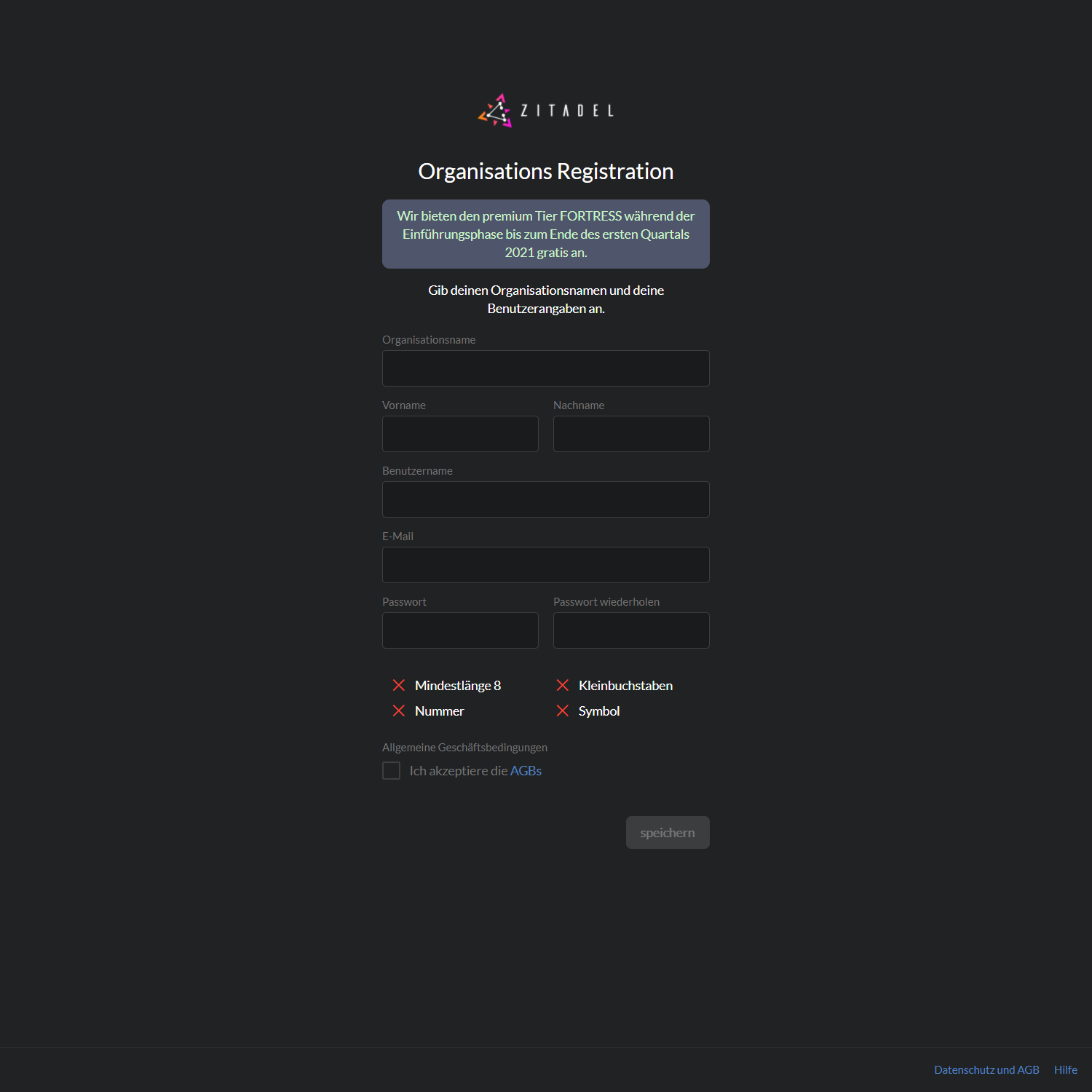 Register new Organization