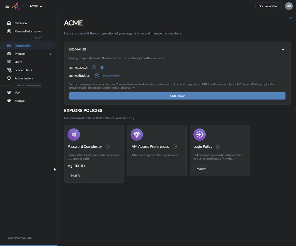 Create new service user
