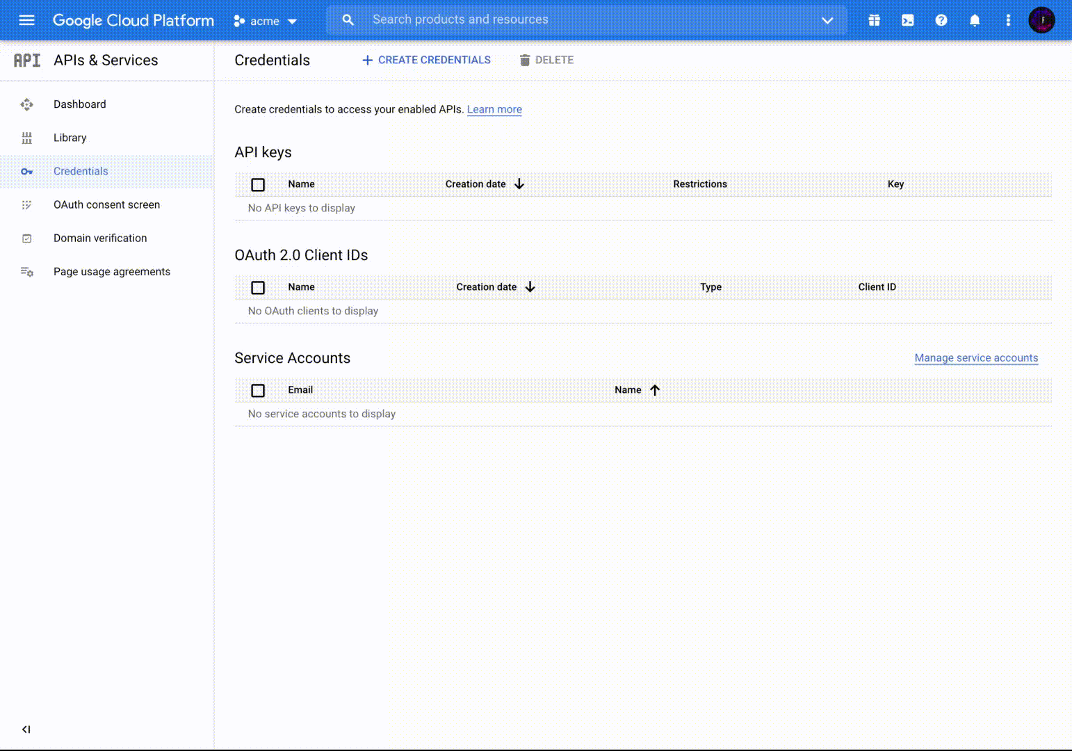 Add new oAuth credentials in Google Console